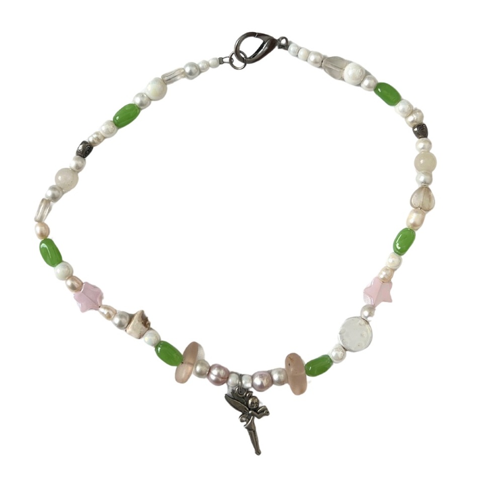 Y2K BEAD PEARL FAIRY CHARM NECKLACE